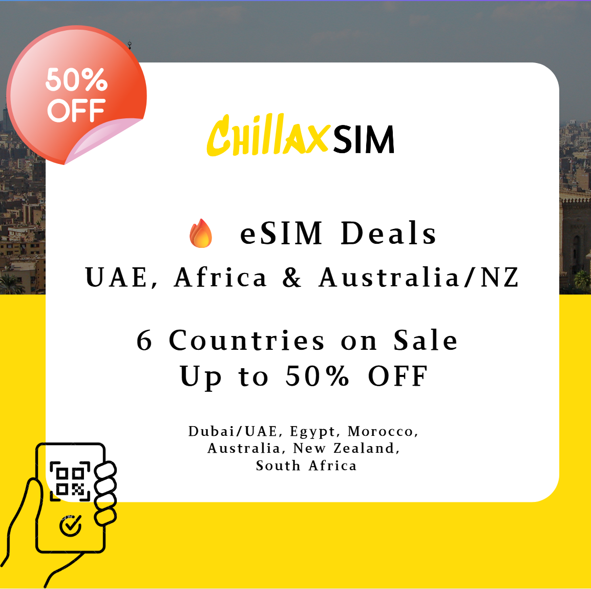 30–50 % Rabatt auf eSIM-Angebote – Dubai, Ägypten, Marokko & Australien/Neuseeland