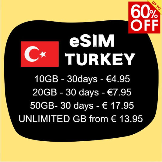 Turkey eSIM Up to 60% Off