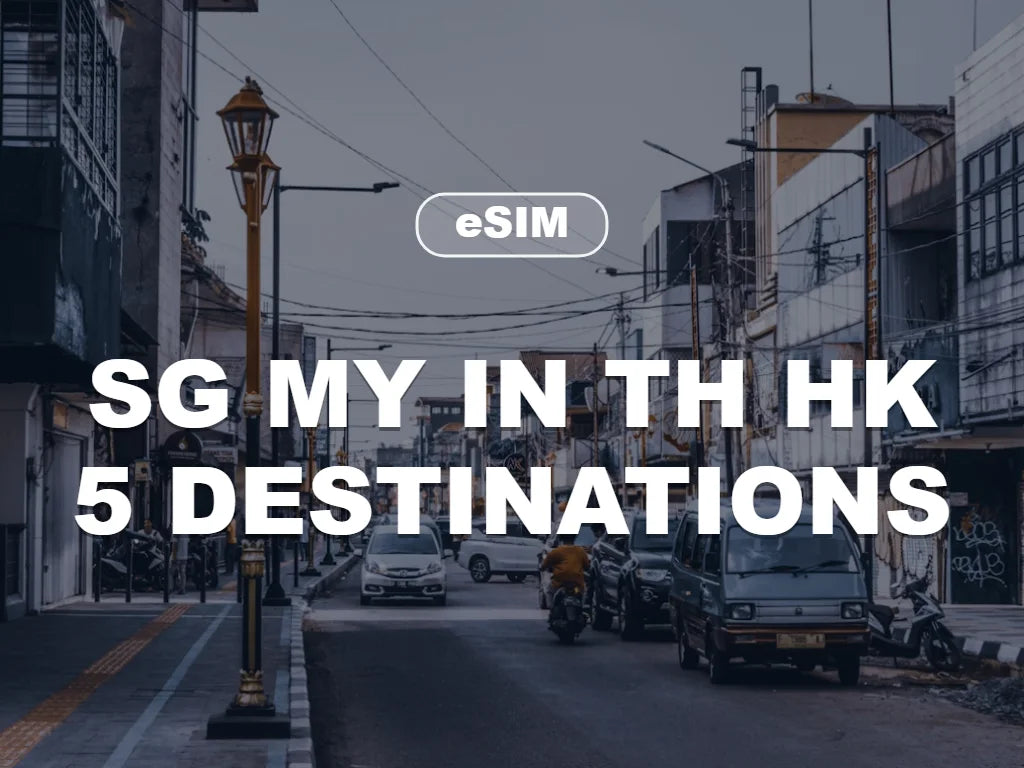 eSIM til Singapore, Malaysia, Indonesien, Thailand og Hongkong