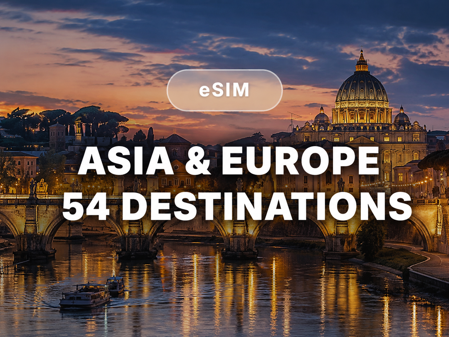eSIM Azja + Europa - 54 kierunki